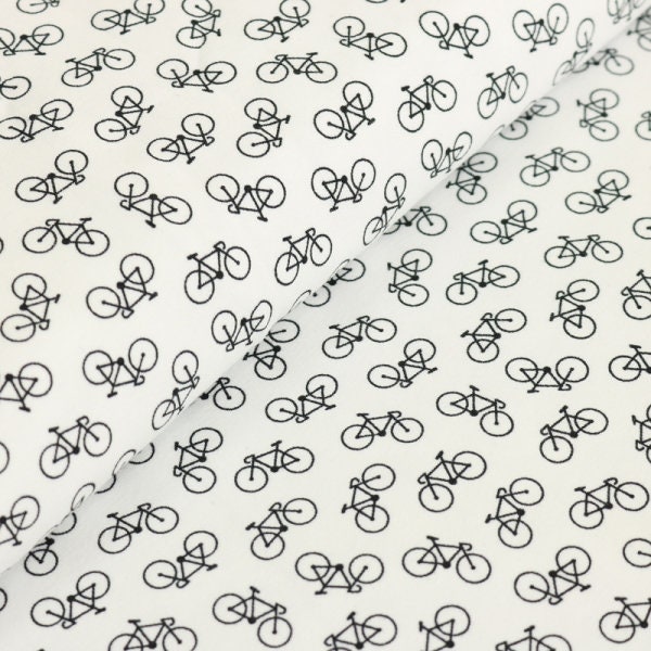 Jersey Cotton White with Bike Design