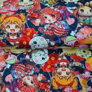 French Terry Brushed Katoen Anime, Manga, Japan, Cartoon