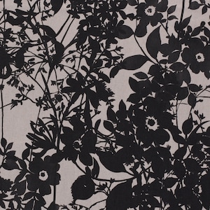 Fabric Tencel Lyocell Floral Design Gray Black (Good for the Planet)