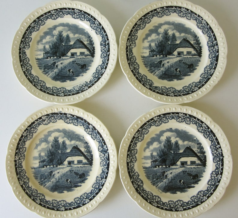 Vintage Societe Ceramique Maastricht Plate with Boerenhoeve Design 19083