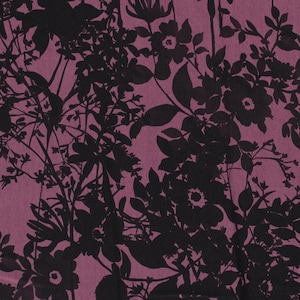 SALE from 16.96 now 14,96 Fabric Tencel Lyocell Floral Design Purple and Black (Good for the Planet)