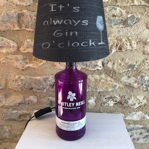 Gin bottle table lamp