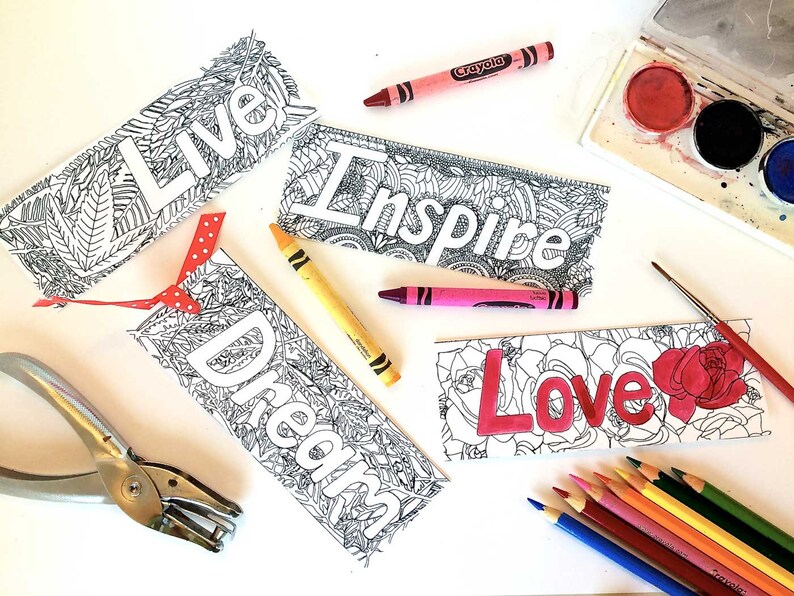 Printable Adult Coloring Bookmarks - Etsy