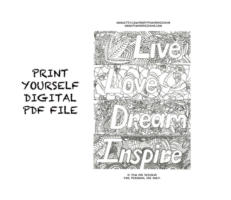 Printable Adult Coloring Bookmarks - Etsy