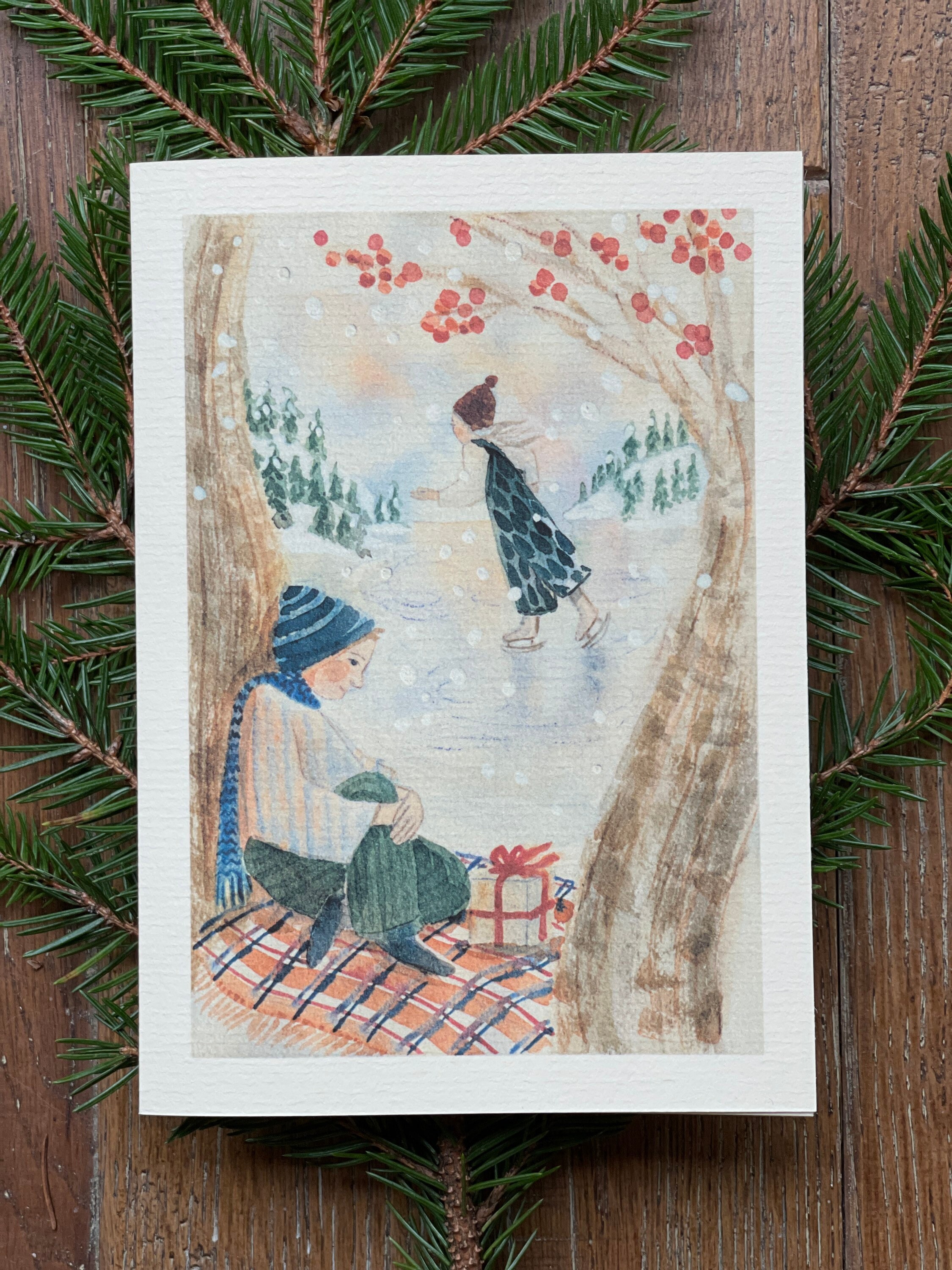 Small Winter Card Winter Cards/christmas Cards – Handprinted Greeting Cards, Pack of 12 ...
