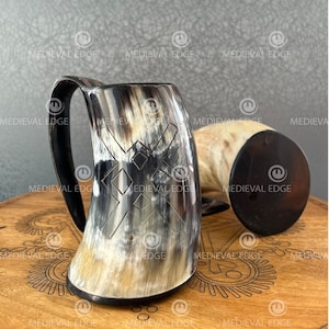 viking drinking horn mugs medieval renaissance Game of ThronesOx Horn beer mug Tankard