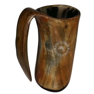 viking beer mug drinking horn mugs ale wine Game of Thrones Ox Horn mugs Tankard image 3