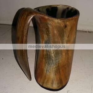 viking beer mug drinking horn mugs ale wine Game of Thrones Ox Horn mugs Tankard image 7