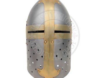 Medieval Sugarloaf Templar Helmet Larp Armour Reenactment Knight Crusader Helmet