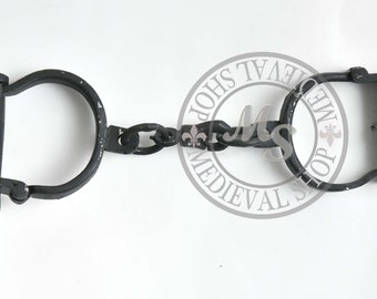 金属製手錠 5本の鉄の鎖付き手錠 長さ12インチ アンティーク -