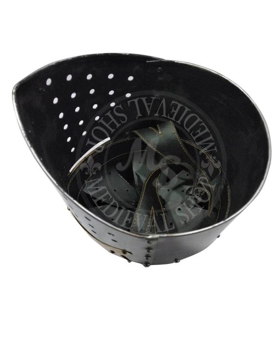 Medieval Crusader Templar Helmet: Wearable 18g St… - image 5