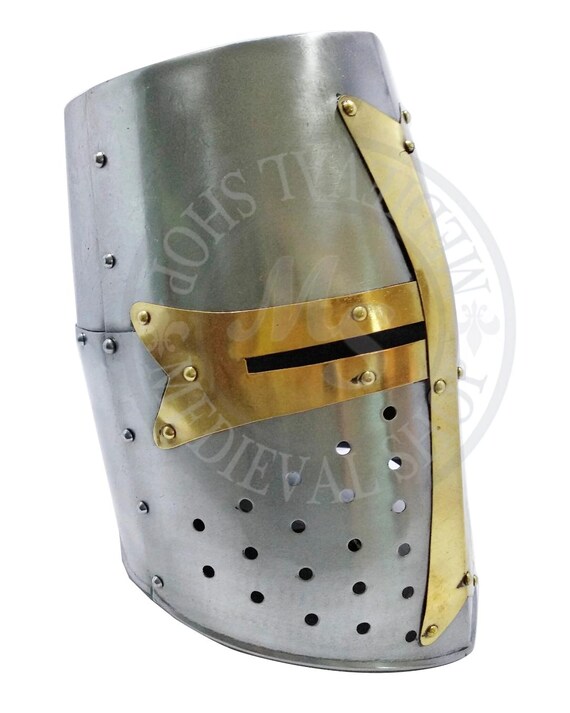 Medieval Crusader Templar Helmet: Wearable 18g St… - image 4