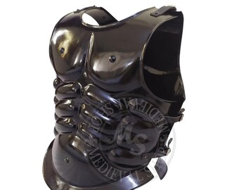 Medieval Roman Black Muscle Armor Cuirass Wearable Halloween Costume