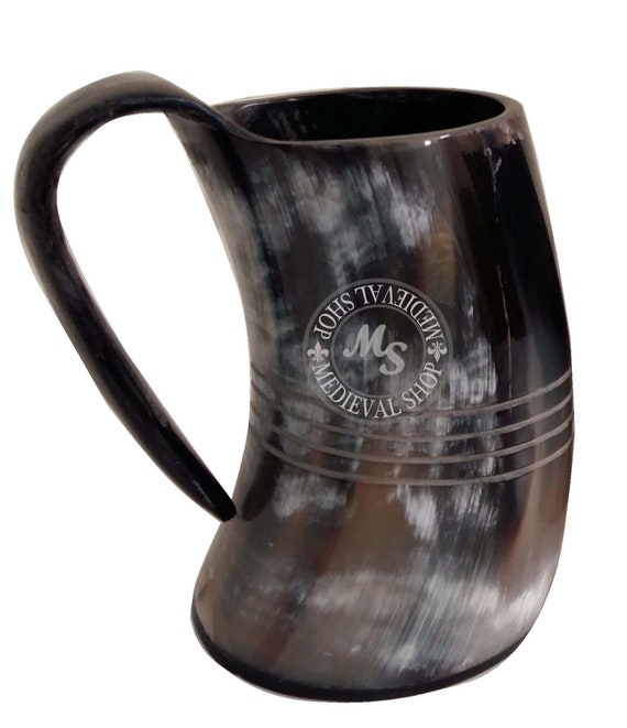 Medium Ox Horn Tankard Horn Mug Cup Beer Glass Viking Drinking Game of