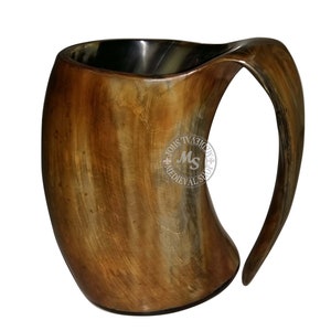 viking beer mug drinking horn mugs ale wine Game of Thrones Ox Horn mugs Tankard image 1