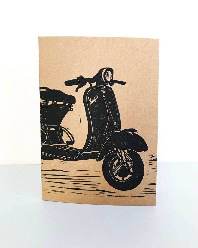 Vespa Roller Moped-Gruß-Karte | Etsy