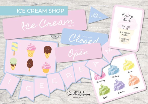Printable Ice Cream Shop - Etsy