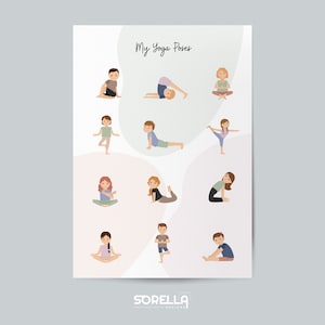 Printable Kids Yoga Poses Poster - calm mantra - Calm corner and mindfulness - instant digital download - DIGITAL*