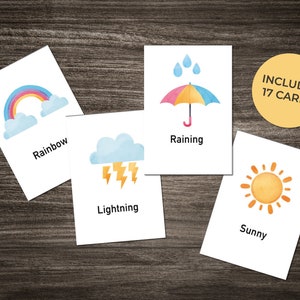 Cartes météo flash pour enfants - téléchargement numérique instantané - enseignement à domicile - École de la forêt - ressources éducatives NUMÉRIQUES *