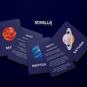 Cartes Flash Planet - outil éducatif - téléchargement numérique instantané - pleines de faits - science - école à la maison éduquer l'espace - imprimable