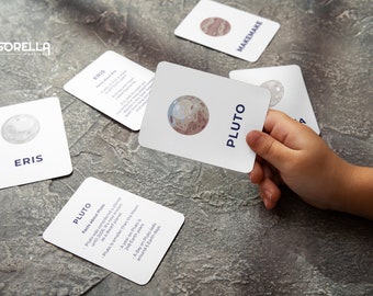 Space Dwarf Planet Flash Cards: Kids Educational Tool (Digital Download)