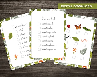 Kids Nature Scavenger Hunt Sheets: Forest School Activity (Digital Download)