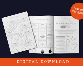 Volcano Study Pack: Science Learning Resources (Low Ink) (Digital Download)
