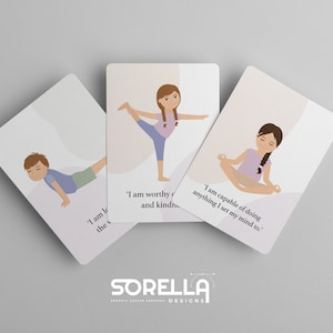 12 cartes flash d'affirmation positive de yoga et de mantra - inspirantes - téléchargement numérique instantané - enfants et adultes - coin calme - pleine conscience