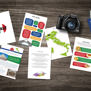 Italy 24 Page unit Study Pack - educational learning Travel Geography and History Learning bundle - instant digital download