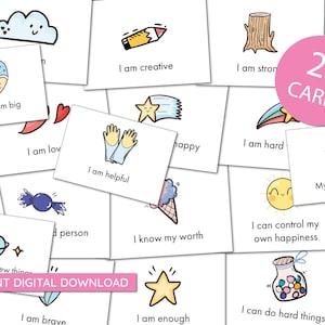 24 Vertrauen Affirmation Karten - mindfulness positive Karten - sofortiger digitaler Download - Beruhigungsecken DIGITAL*