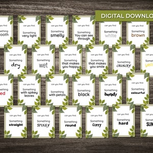 Forest School Scavenger Hunt Flash Cards: Nature Learning (Digital Download) image 3