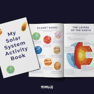 Unità di studio sul sistema solare spaziale Pacchetto di studio Pianeti Stampabile - Libro di attività educative da 25 pagine più Flash / Schede informative download immediato digitale
