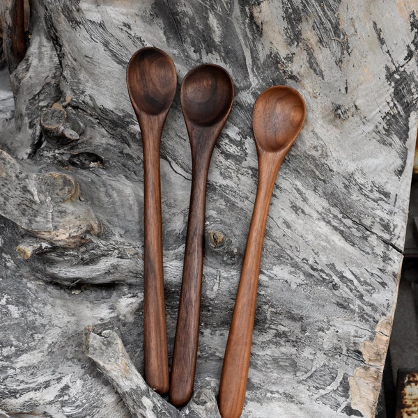 Wooden Cooking Spoon Walnut Wooden Spoon Kitchen Utensil Unique Handcrafted Spoon Stirring Spoon Limited Edition Wooden Utensil Gift