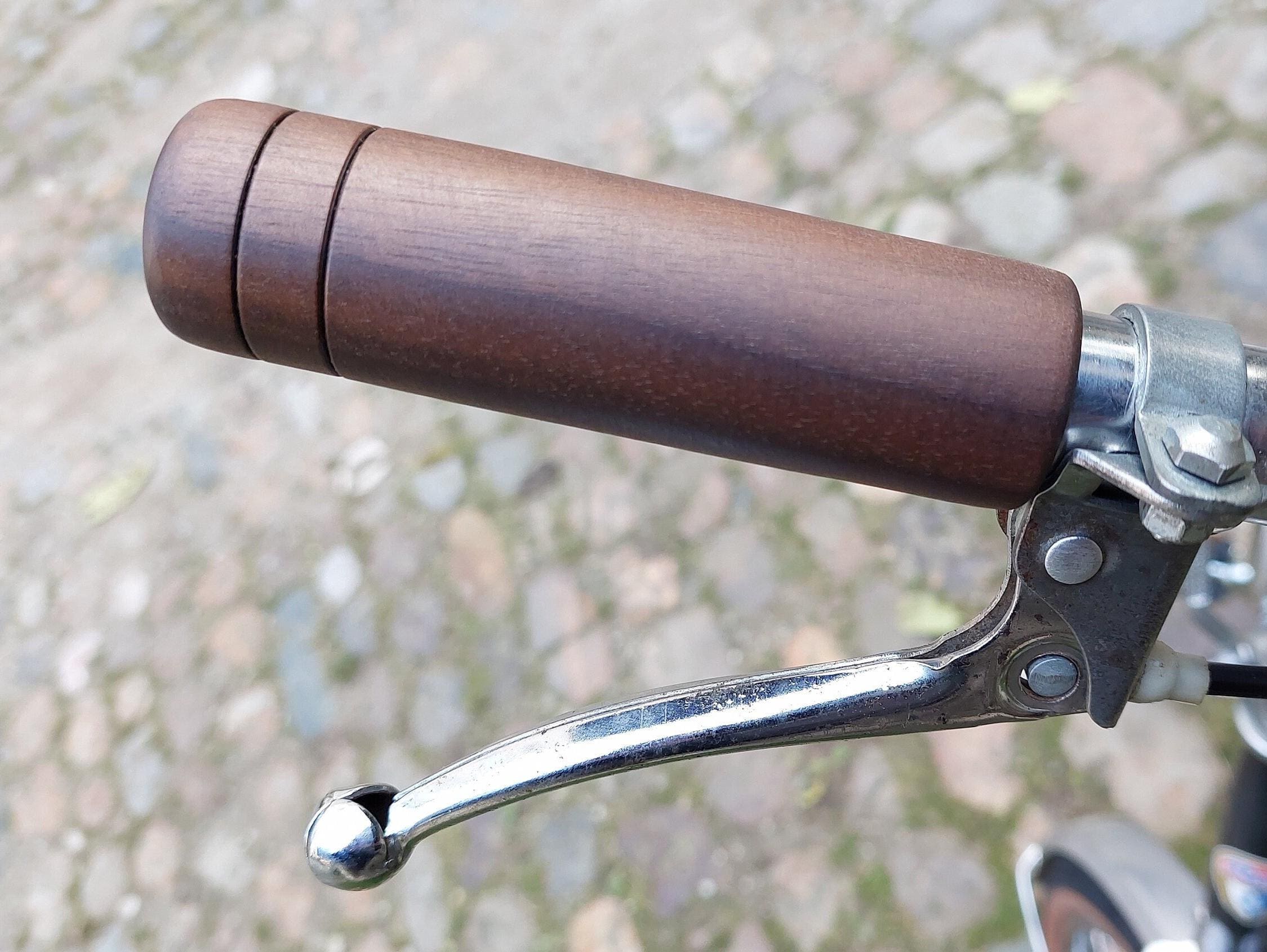 Wooden bike grips, black walnut wood bike handles, walnut handle bar, unique grips