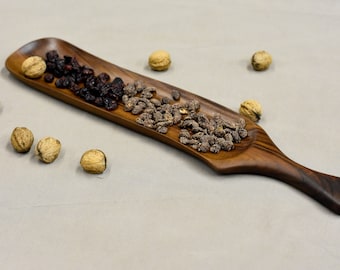 Wooden serving board, wooden serving tray, serving utensils, charcuterie board, cutting board, unique board, walnut board, cheese board