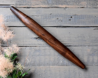 French rolling pin, black walnut, wooden rolling pin, tapered rolling pin, baking tool,