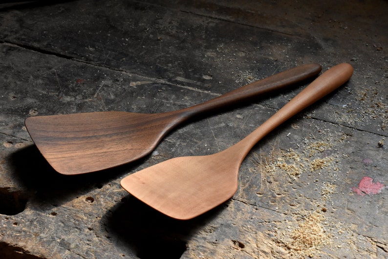 Cooking Set, 2 spatulas, walnut spatula,pear spatula, Wooden Spatula,Cooking Utensil,Long Wooden Spatula,Scrapping Spatula,Kitchenware image 2