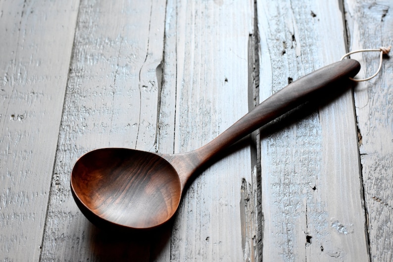 Wooden Ladle Wooden Spoon Handmade Serving Ladle Unique Wooden ...