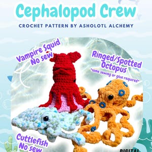 Cephalopod Crew digital PDF crochet pattern