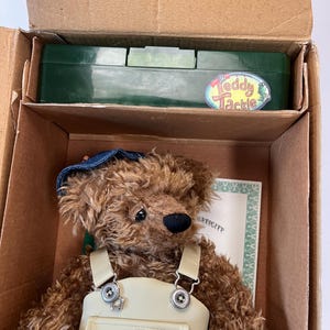 brown bear tackle box Teddy Bear Fisherman Toy