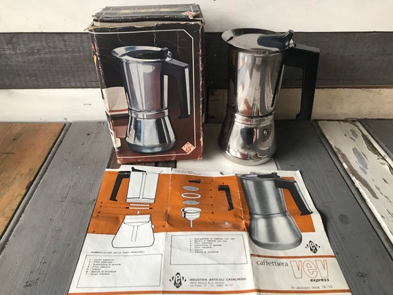 VEV Express 6 Cup Design Moka Espresso Pot Italy 1970 / Perculator / Coffee  Maker / Stainless Steel 