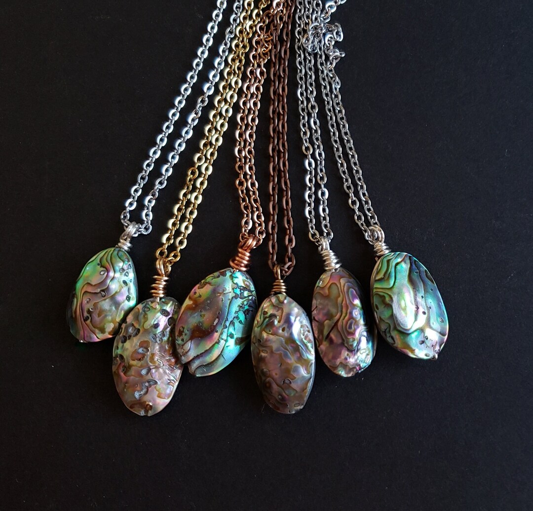Mini Abalone Shell Pendants Shiny Natural Rainbow Seashell Etsy