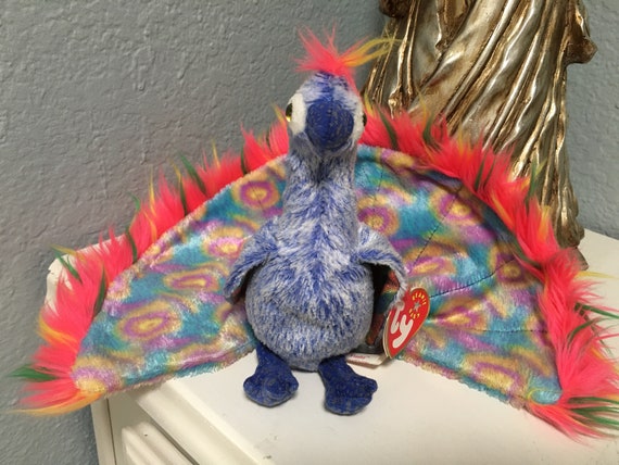 peacock beanie baby