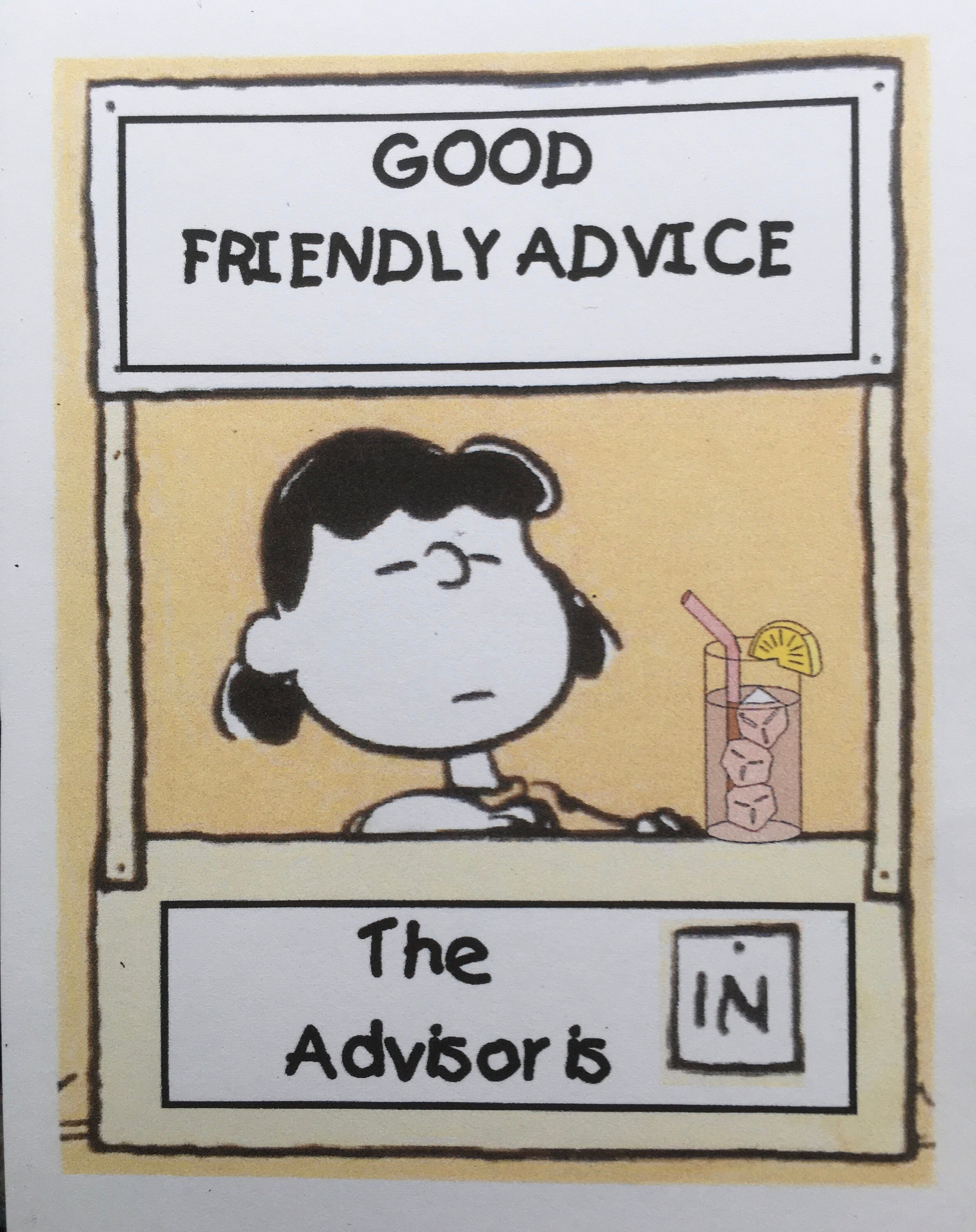 Lucy Van Pelt Good friendly Advice 4 X 5 Etsy