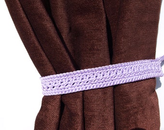 Crochet Curtain Tie Backs, Violet Home Decor
