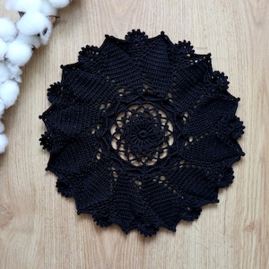 Black Crochet Doily, Lace Doily, Table Decoration