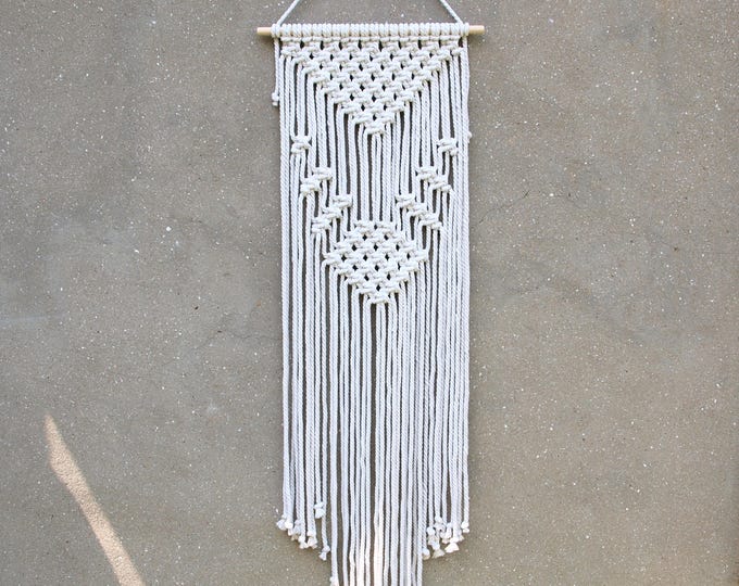 Long Macrame Wall Hanging, Earthy Home Decor, Unusual Gift, Vintage style, gift for grandmother, gift for aunt, Bohemian decor