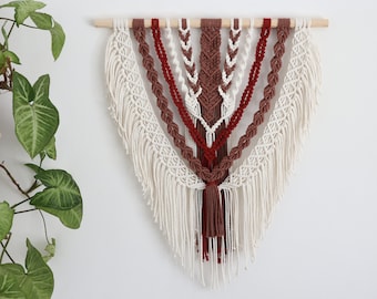 Brown Macrame Wall Hanging: Boho Living Room Decor