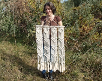 Decoración de pared, decoración de sala de estar, colgante de pared bohemio, colgante de pared de macramé, decoración de pared de dormitorio, colgante de pared de algodón