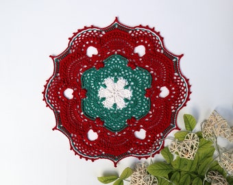 Christmas Doily, Crochet Doily, Christmas Table Decor, Christmas Decoration